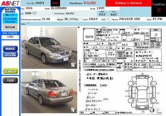 2004 Nissan Bluebird Sylphy For Sale