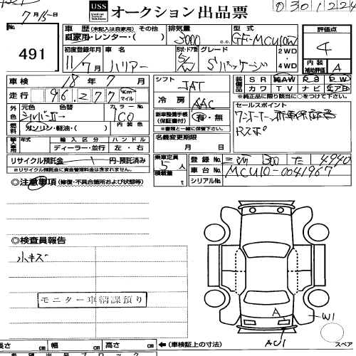 1999 Toyota Harrier specs